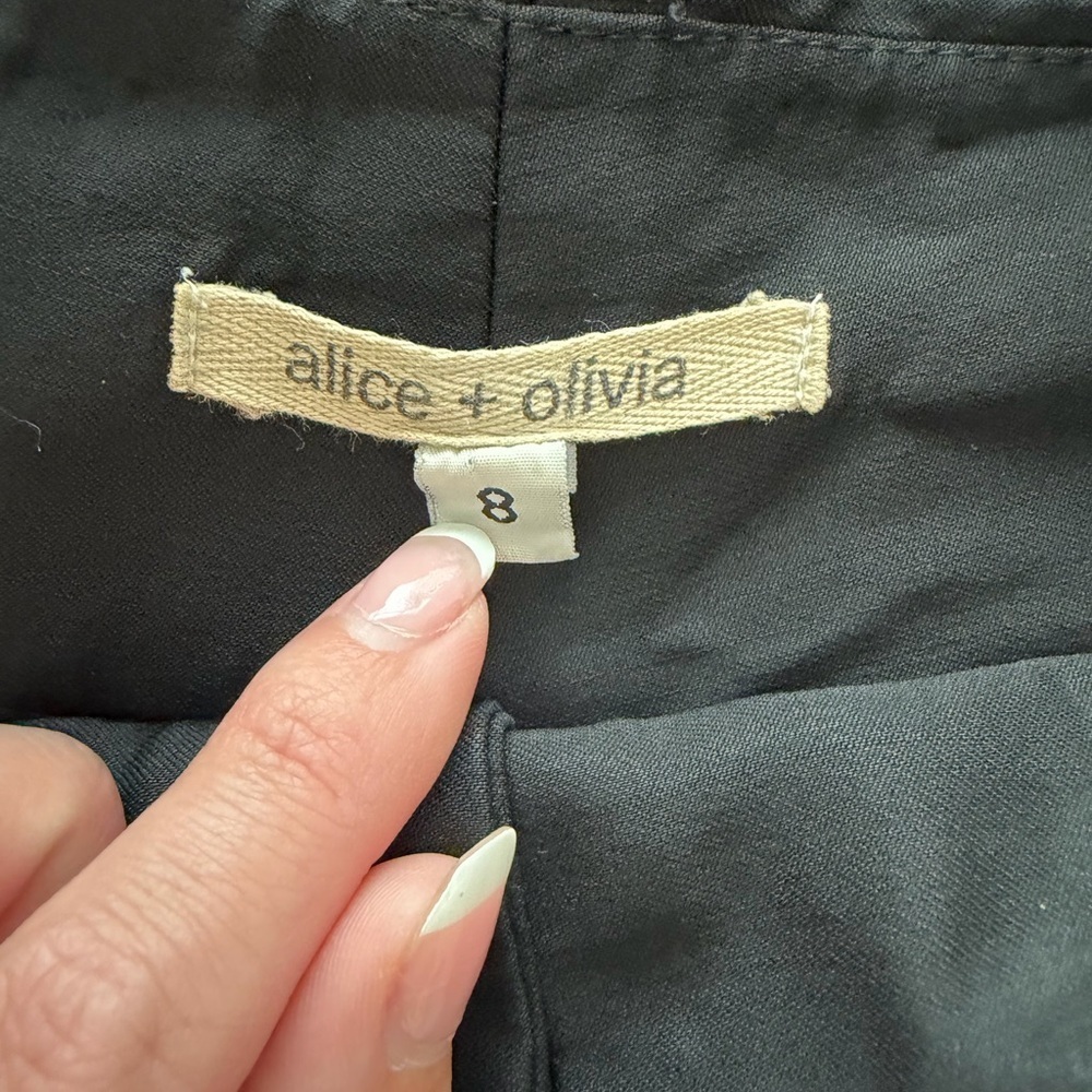 Alice + Olivia Black Flare Modern Trousers - Picture 6 of 7